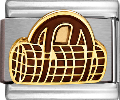 Brown Purse with Box Design