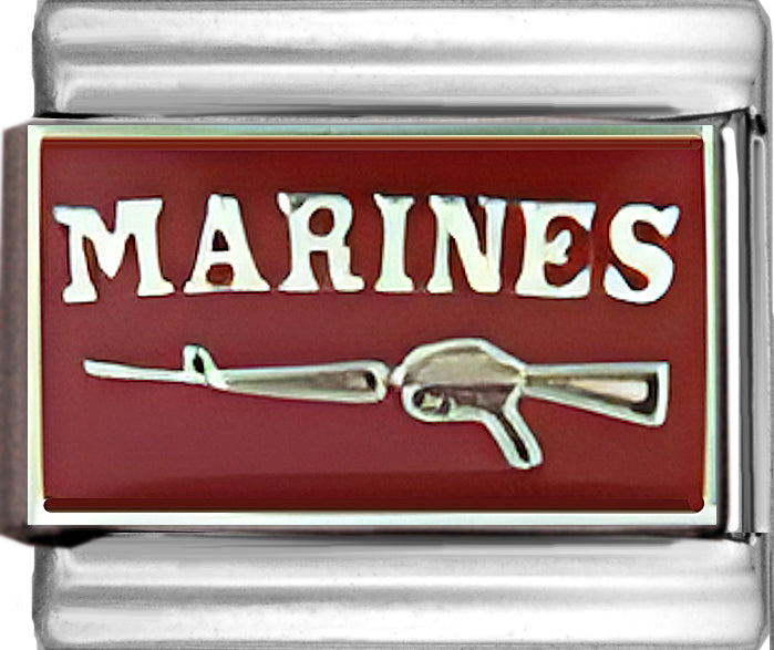 Marines with Rifle on Red