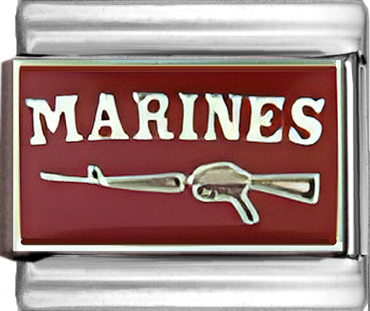 Marines with Rifle on Red