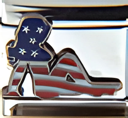 Womans Outline with Patriotic Colors