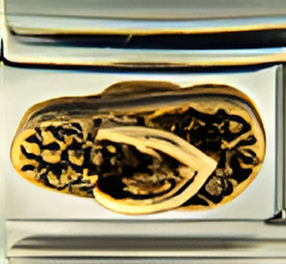 Raised Gold Tone Flip Flop