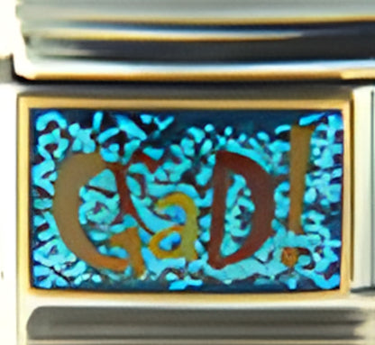 Grad Text on Sparkle Blue