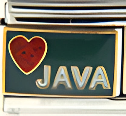 Java on Green with Red Heart