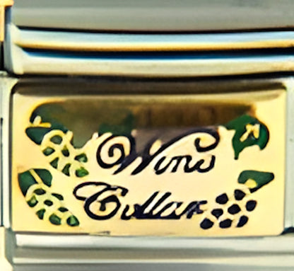 Wine Cellar Text with Grapes