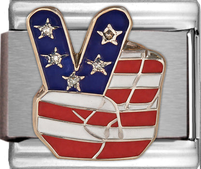 Peace Symbol with Red White and Blue
