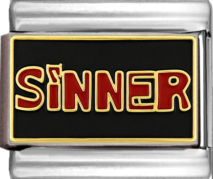 Sinner Text on Black