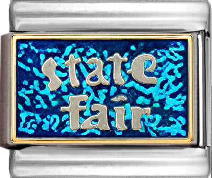 State Fair Text on Sparkle Blue