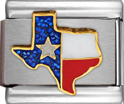 Texas State Outline Patriotic