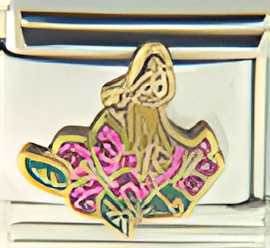 Woman with Sparkle Pink Flower