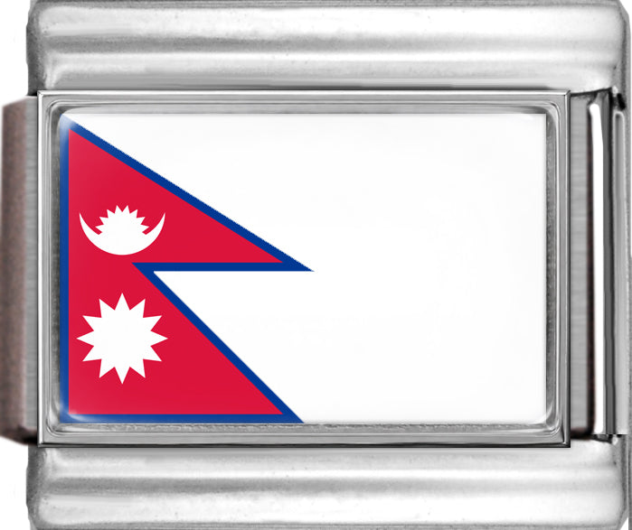 Nepal Flag Photo Italian Charm