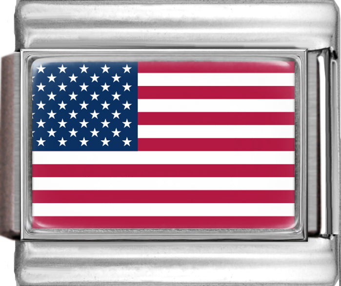 United States Flag Photo Italian Charm