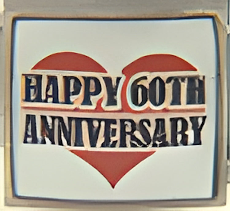 Happy 60th Anniversary on Red Heart Photo Charm