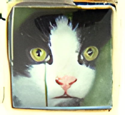 Black and White Kitty Cat Photo Charm