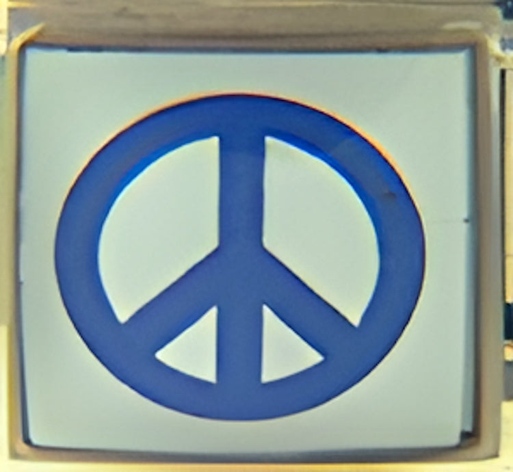 Blue Peace Sign Photo Charm