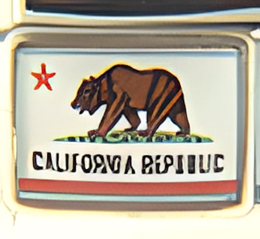 California State Flag with White Background Photo Charm