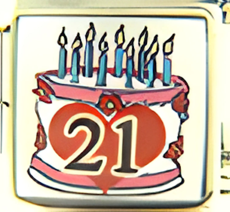Celebration Cake 21 Photo Charm