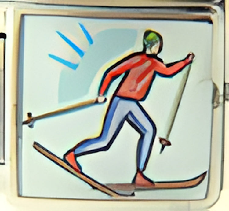 Cross Country Skier Photo Charm