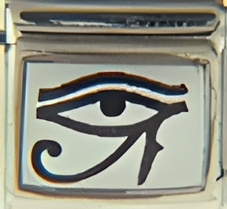 Egyptian Eye of Ra on White Photo Charm