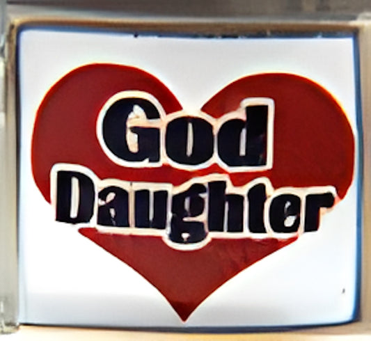 God Daughter on Red Heart Photo Charm