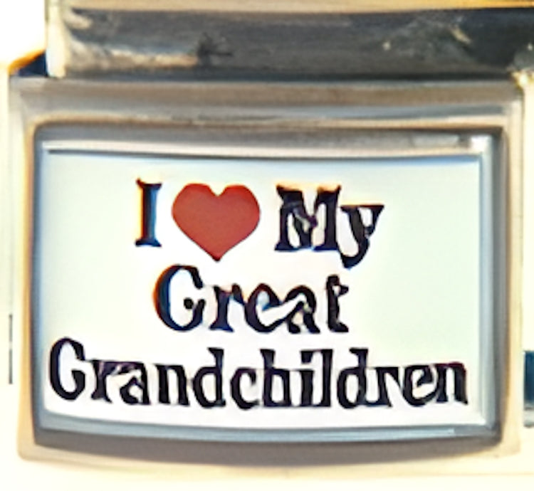 I Love My Great Grandchildren Photo Charm