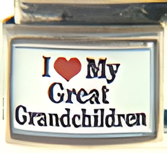 I Love My Great Grandchildren Photo Charm