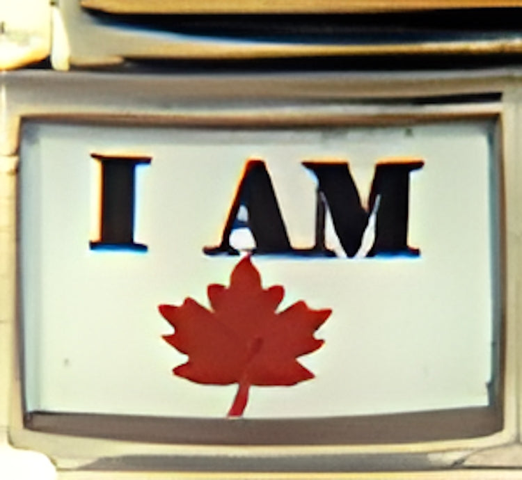 I Am Canadian Maple Leaf Photo Charm