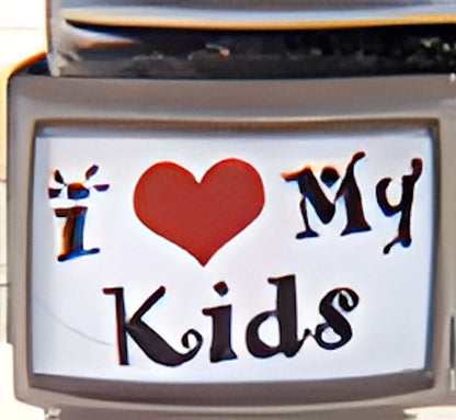 I Love My Kids on White Photo Charm