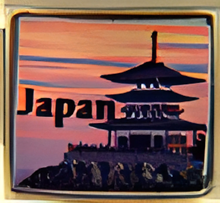 Japan with Pagoda Photo Charm