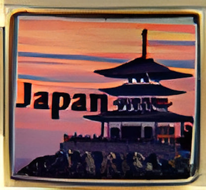Japan with Pagoda Photo Charm