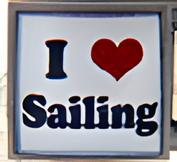 I Love Sailing on White Photo Charm