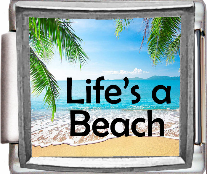 Lifes a Beach Photo Charm