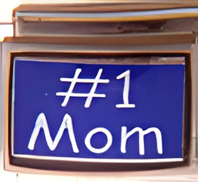 Number 1 Mom on Blue Photo Charm