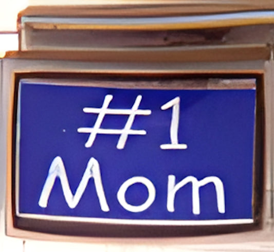 Number 1 Mom on Blue Photo Charm
