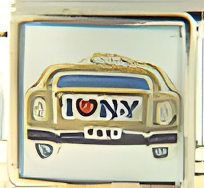 I Love New York Yellow Taxi Photo Charm