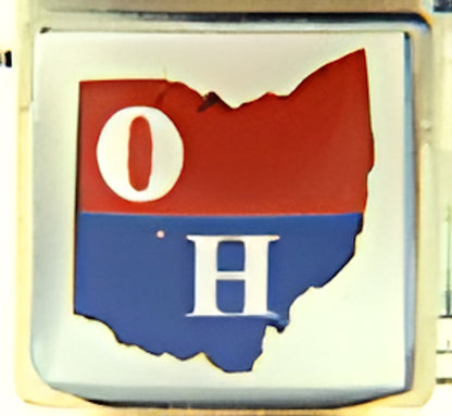 Ohio State Flag Photo Charm