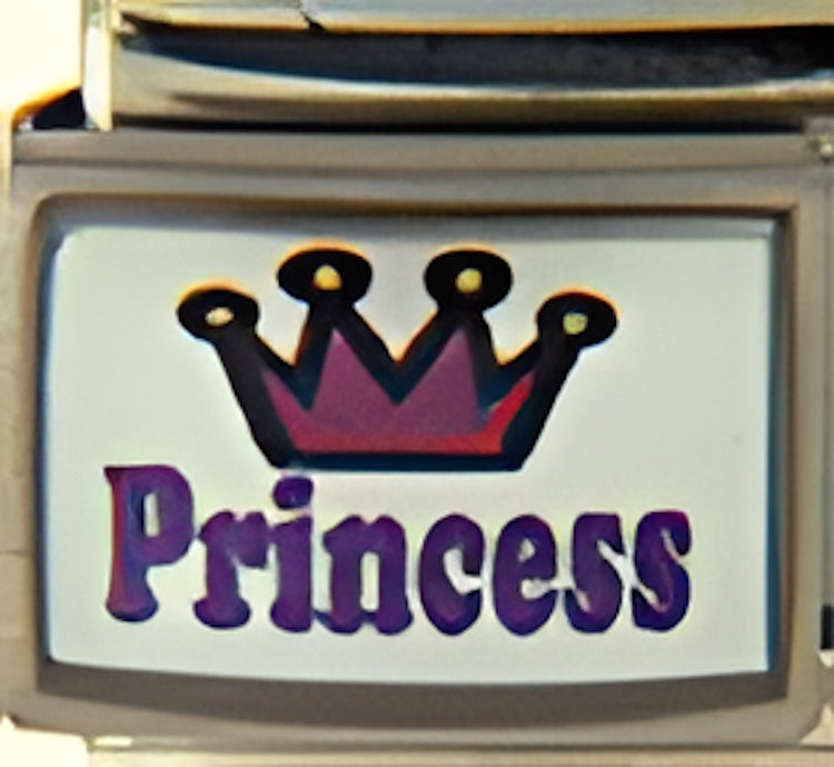 Crown with Purple Princess Photo Charm