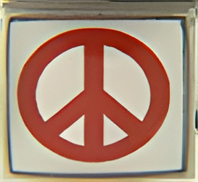 Red Peace Sign Photo Charm