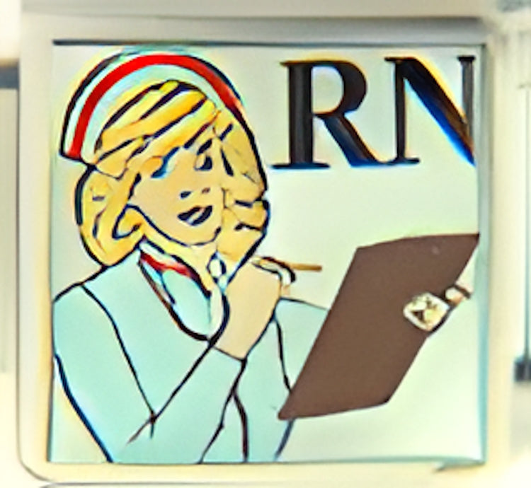 Nurse with RN Photo Charm