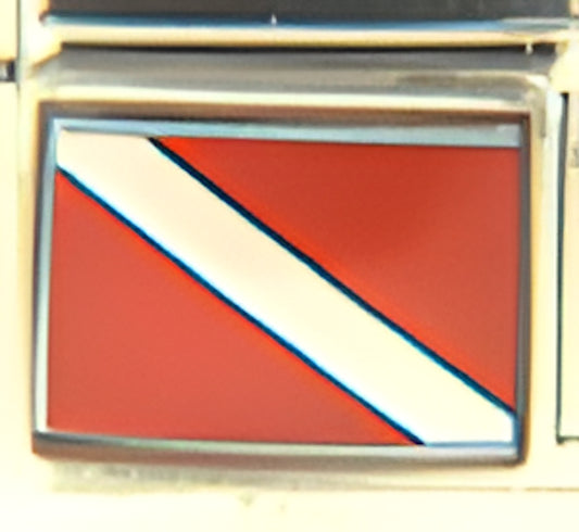 Scuba Diver Down Flag Photo Charm