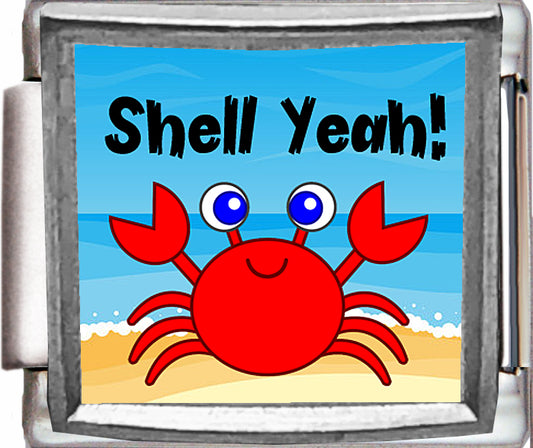 Shell Yeah with Crab Photo Charm