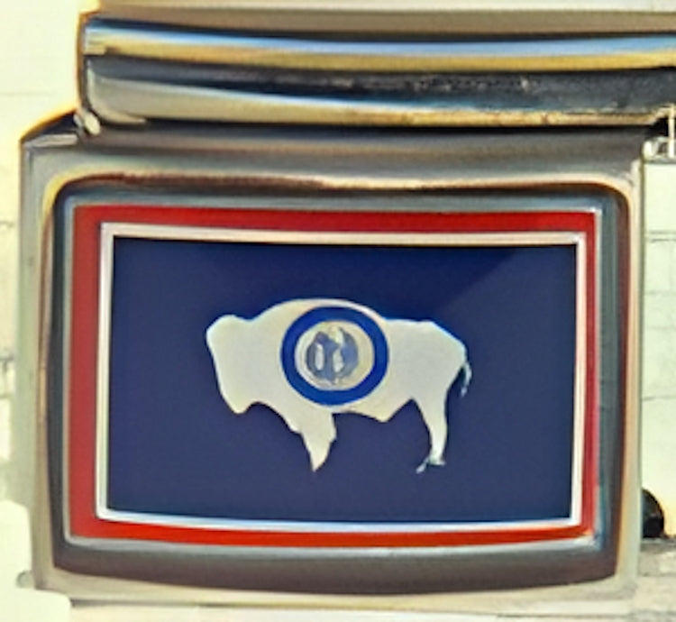 Wyoming State Flag Photo Charm