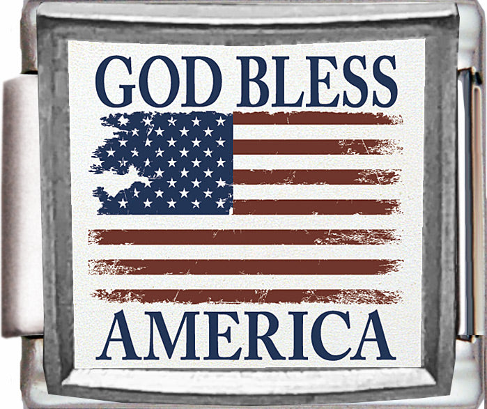 God Bless America Photo Charm