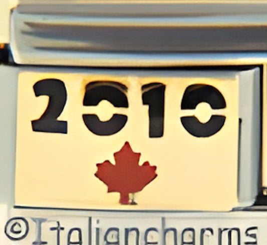 2010 on Gold with Red Maple Leaf