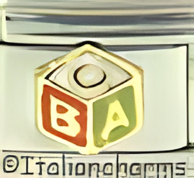 Baby Block - Green Orange White