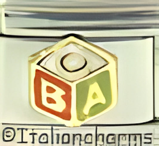 Baby Block - Green Orange White