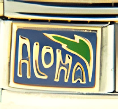 Aloha with Blue and Green
