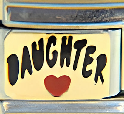 Daughter on Gold with Red Heart