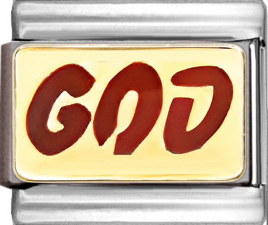 Red God Text on Gold