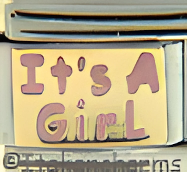 Pink Its A Girl on Gold