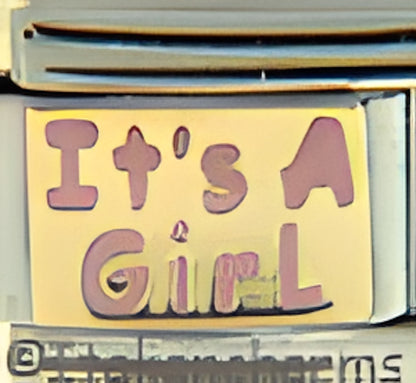 Pink Its A Girl on Gold